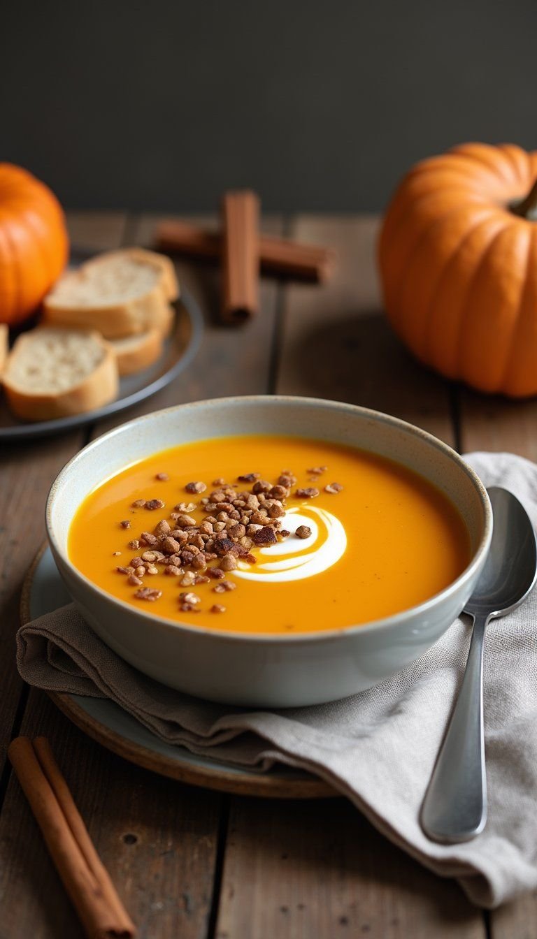 Classic Creamy Pumpkin Soup With Warm Spices
