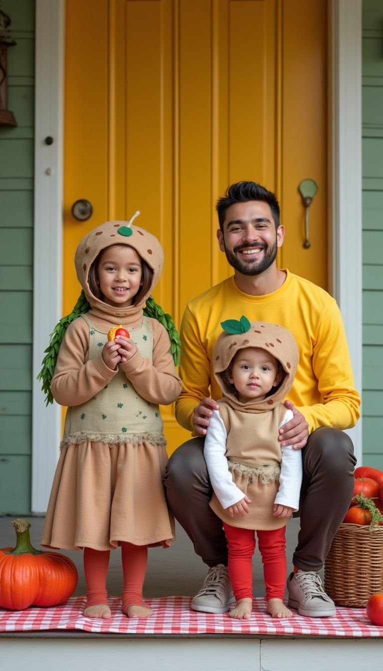 Food-Themed Family With Playful Props