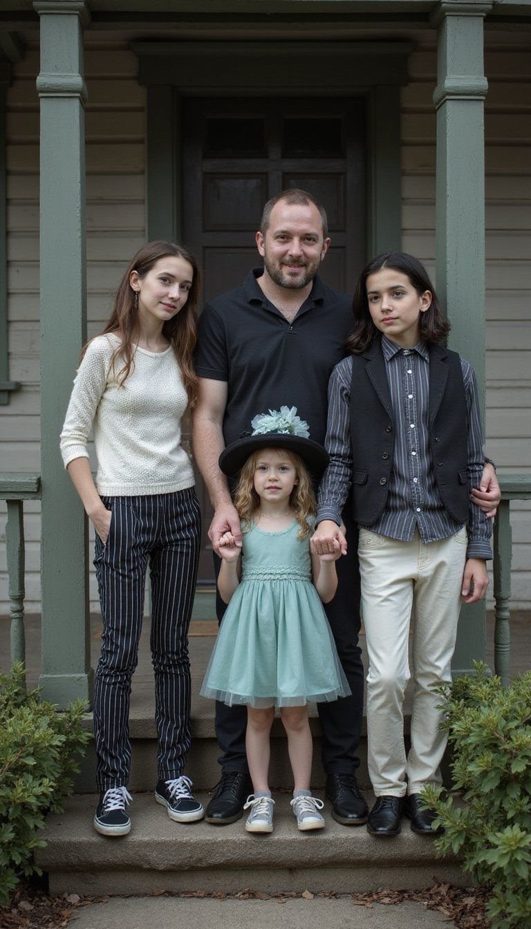 Tim Burton Inspired Quirky Family Ensemble