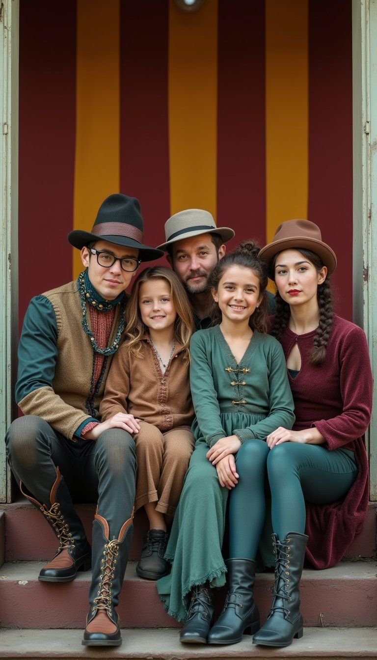 Vintage Circus Sideshow With Theatrical Makeup