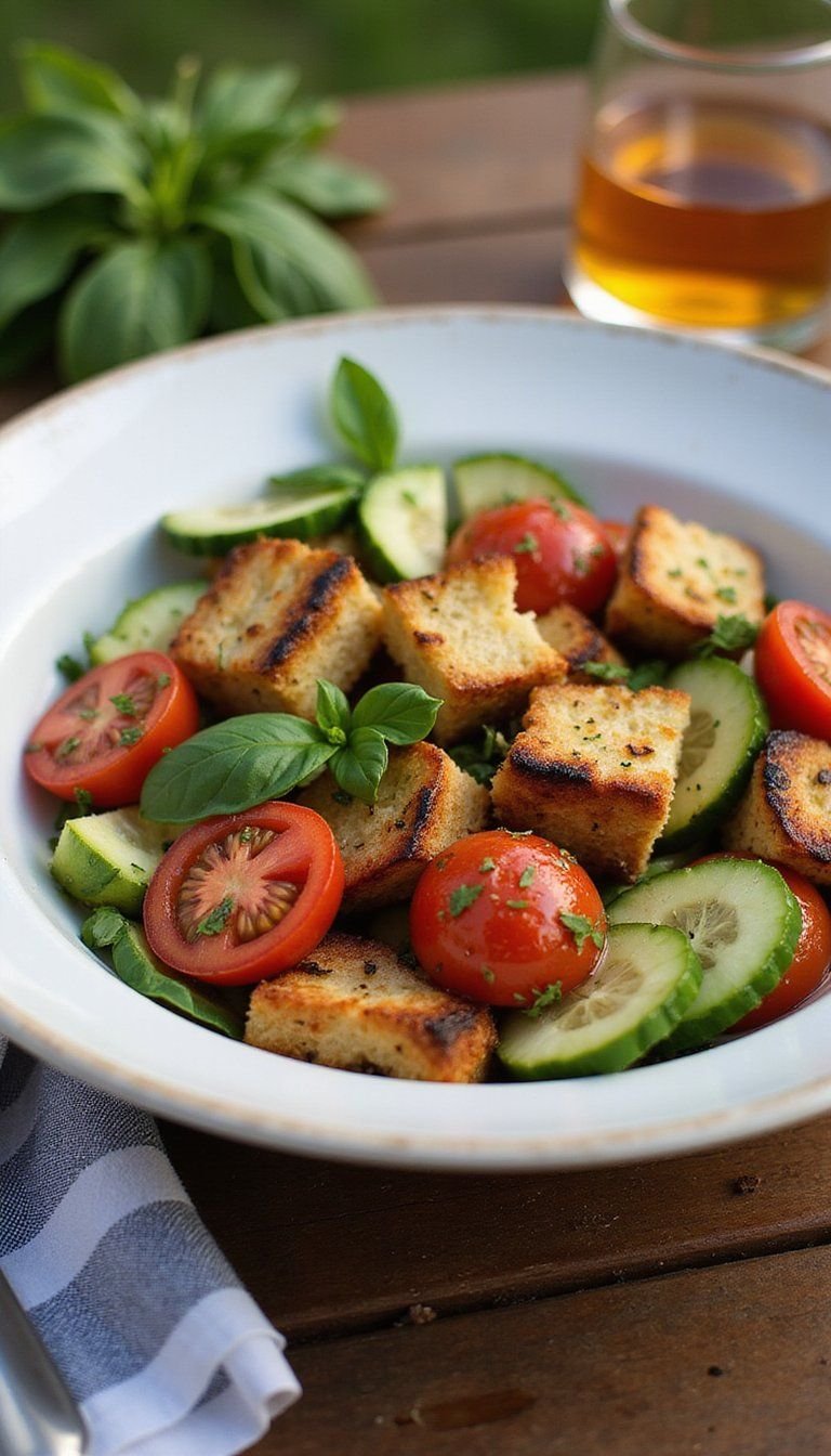 Charred Tomato Panzanella With Grilled Bread Croutons