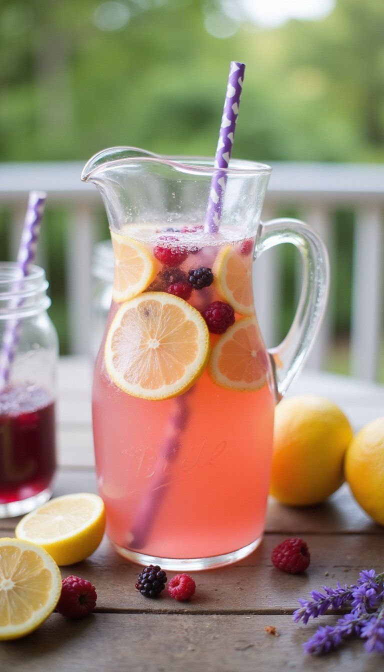 Lavender Berry Lemonade Pitcher For Porch Sips