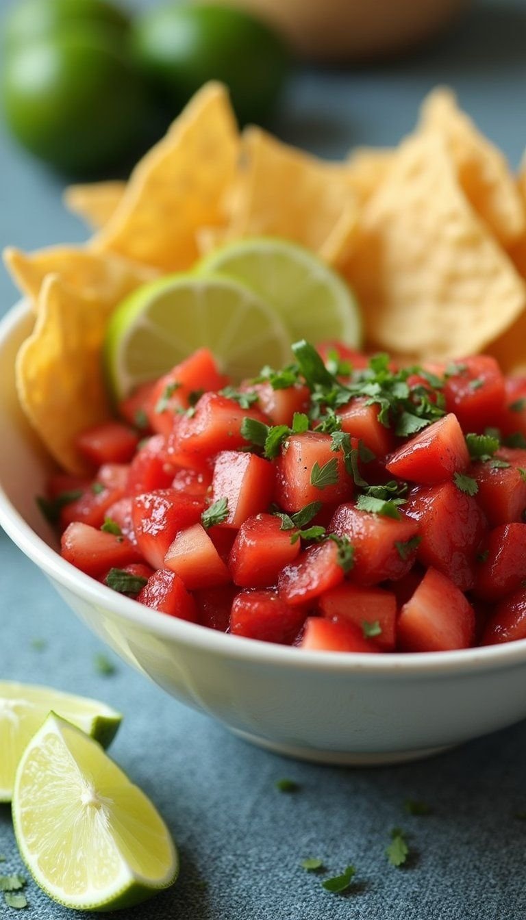 Strawberry Salsa With Lime For Tortilla Chips