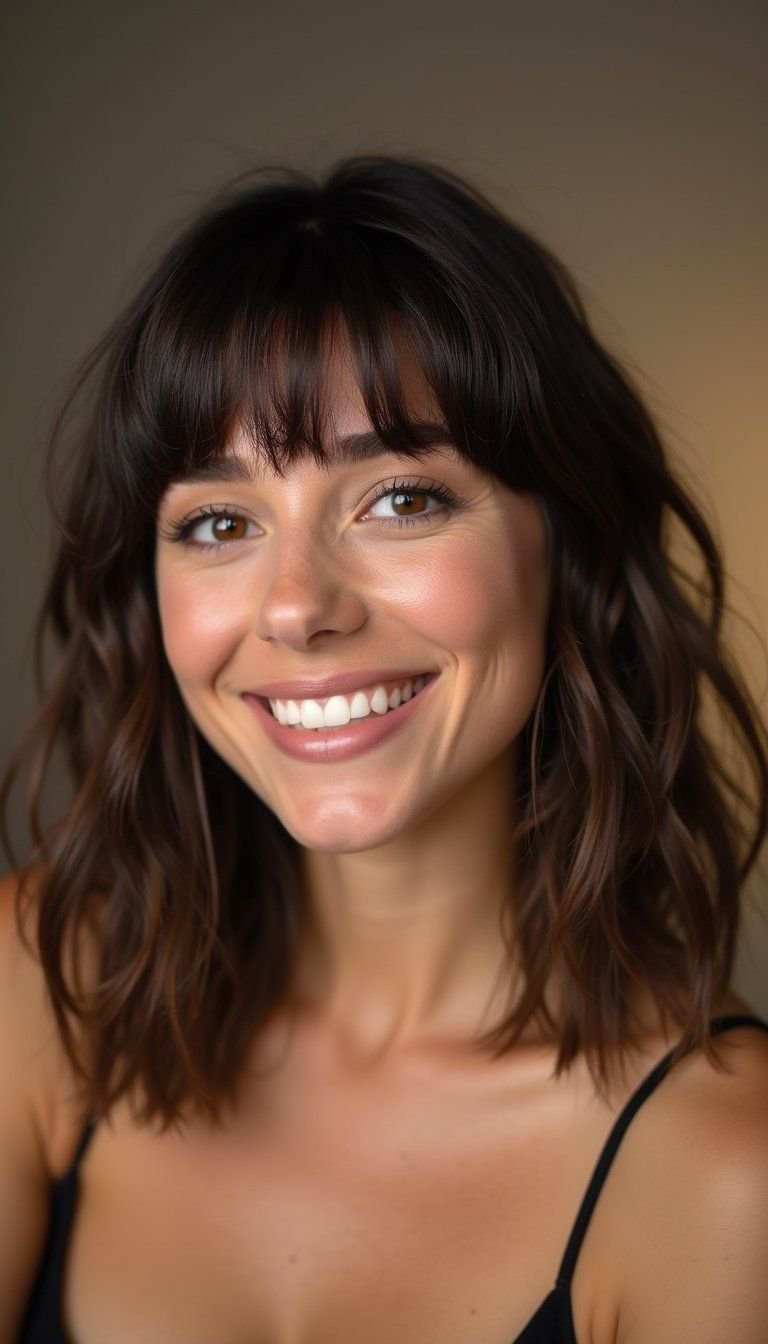 Angled Lob With Feathered Fringe And Texture