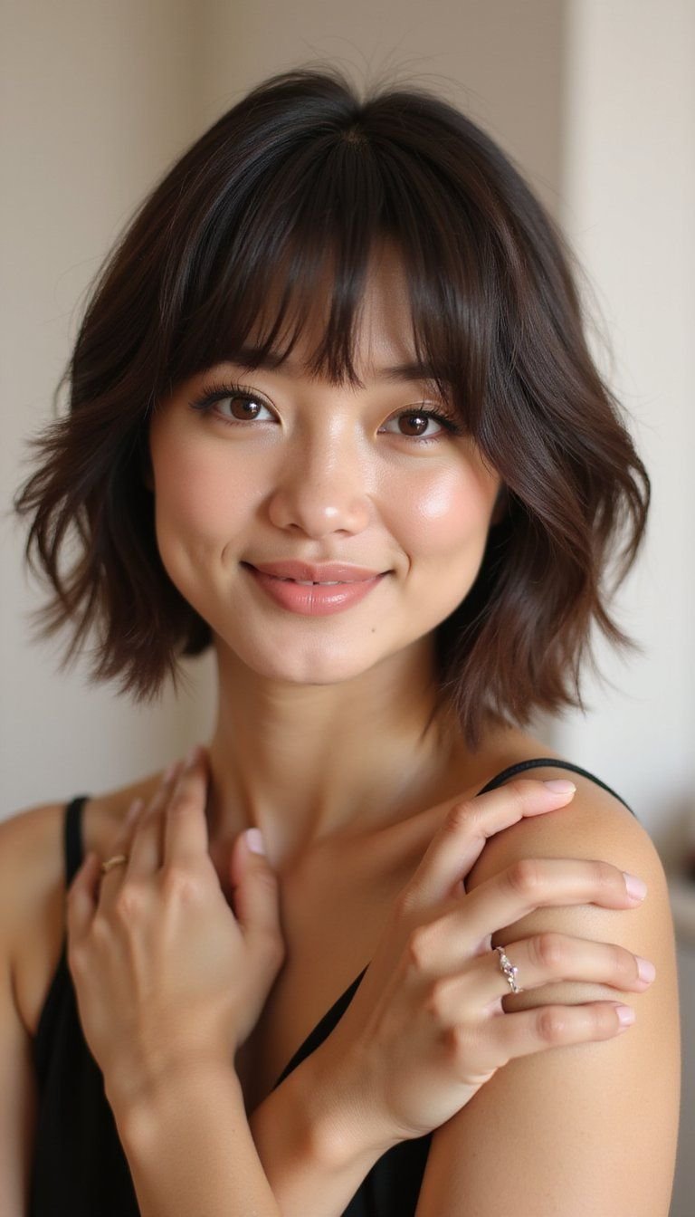 Chic Feathered Bob With Face-Framing Pieces