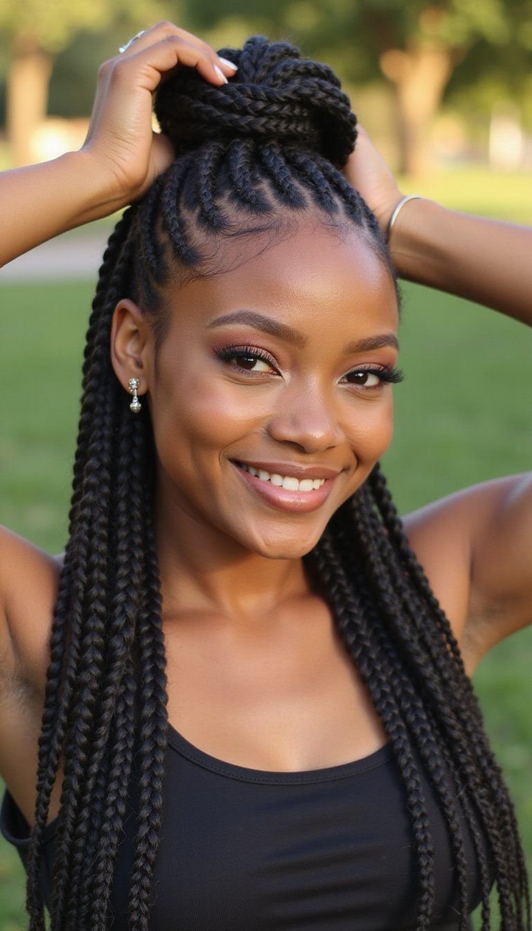 Diagonal Feed-In Cornrows For Flattering Angles