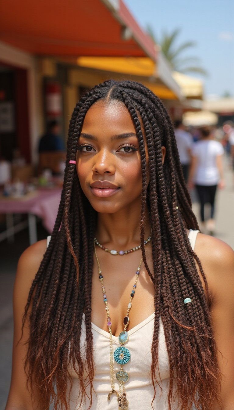 Feed-In Cornrows With Statement Bead Adornments