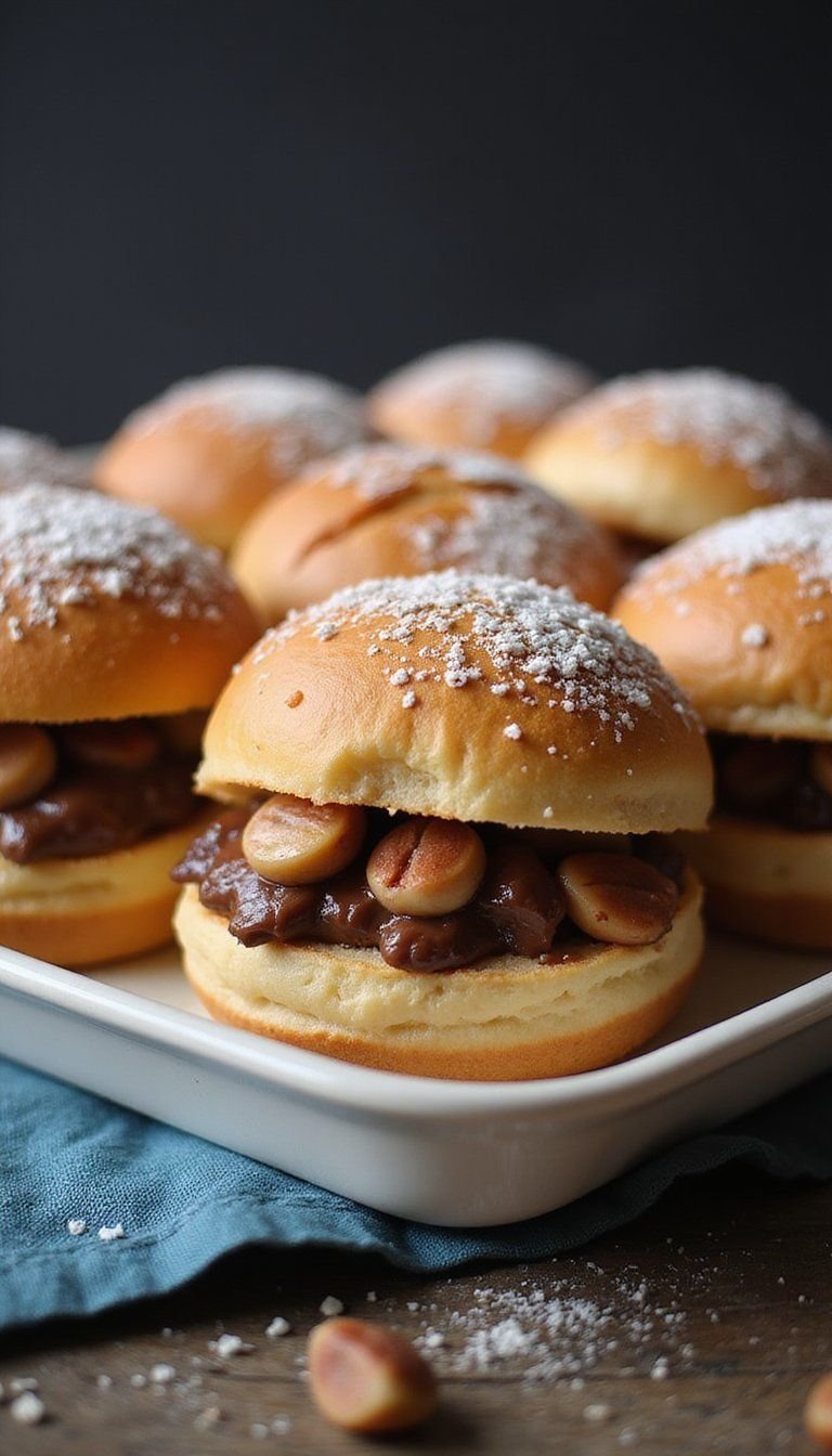Baked Sufganiyot Filled With Chocolate Hazelnut