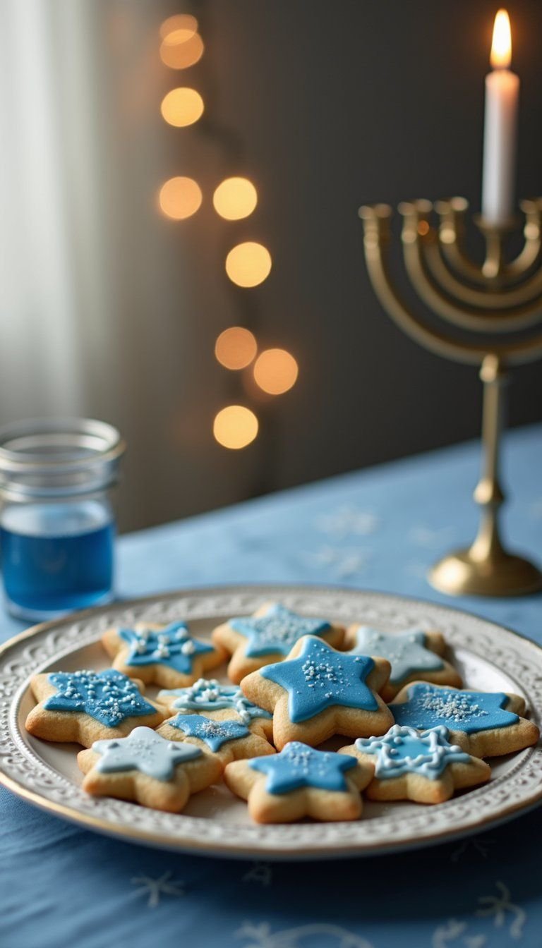 Hanukkah Sugar Cookies With Blue Icing
