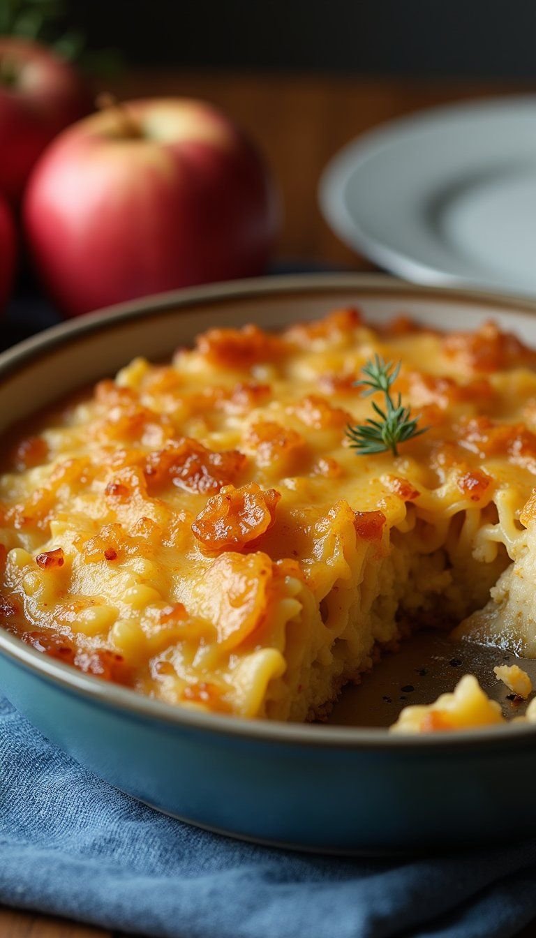 Kugel Noodle Pudding With Caramelized Apples