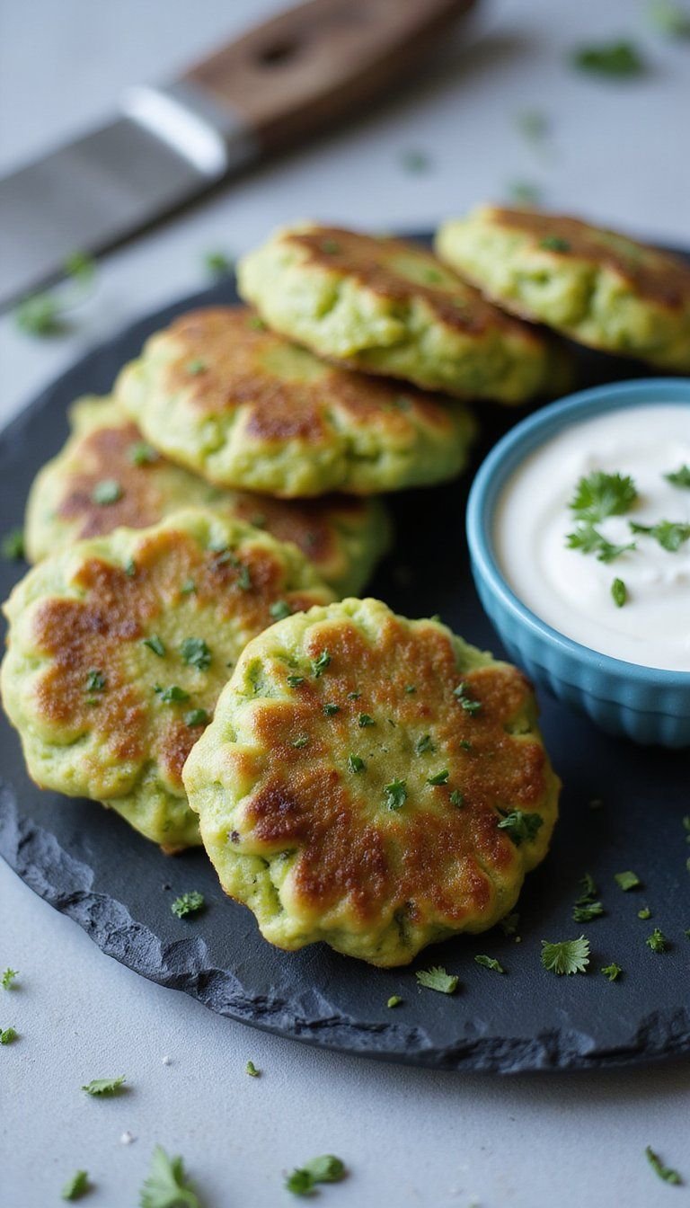 Savory Zucchini And Herb Latkes With Yogurt