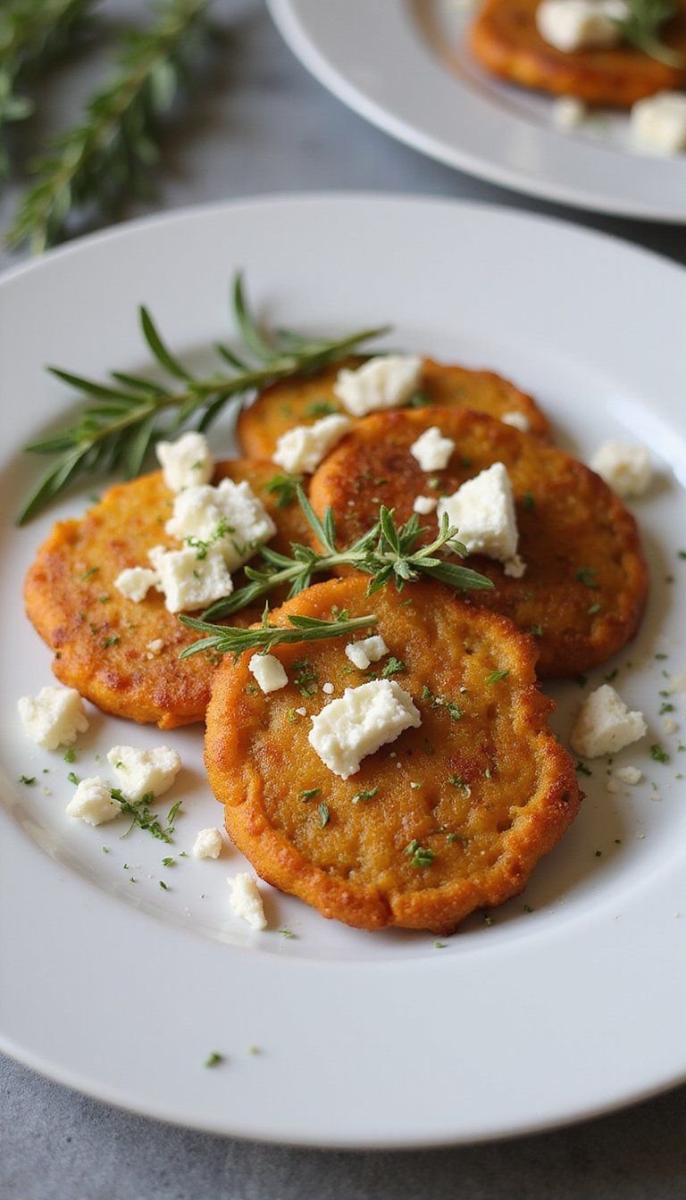 Sweet Potato And Rosemary Latkes With Feta