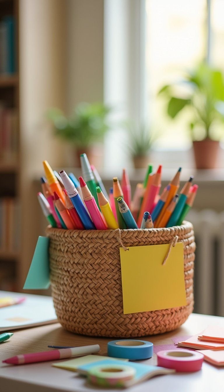 Colorful Classroom Supply Basket For Start Of Year