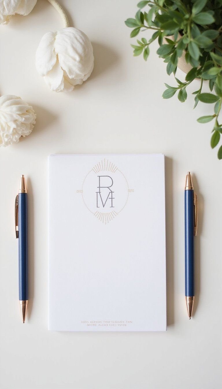 Personalized Notepad And Pen Set With Monogram