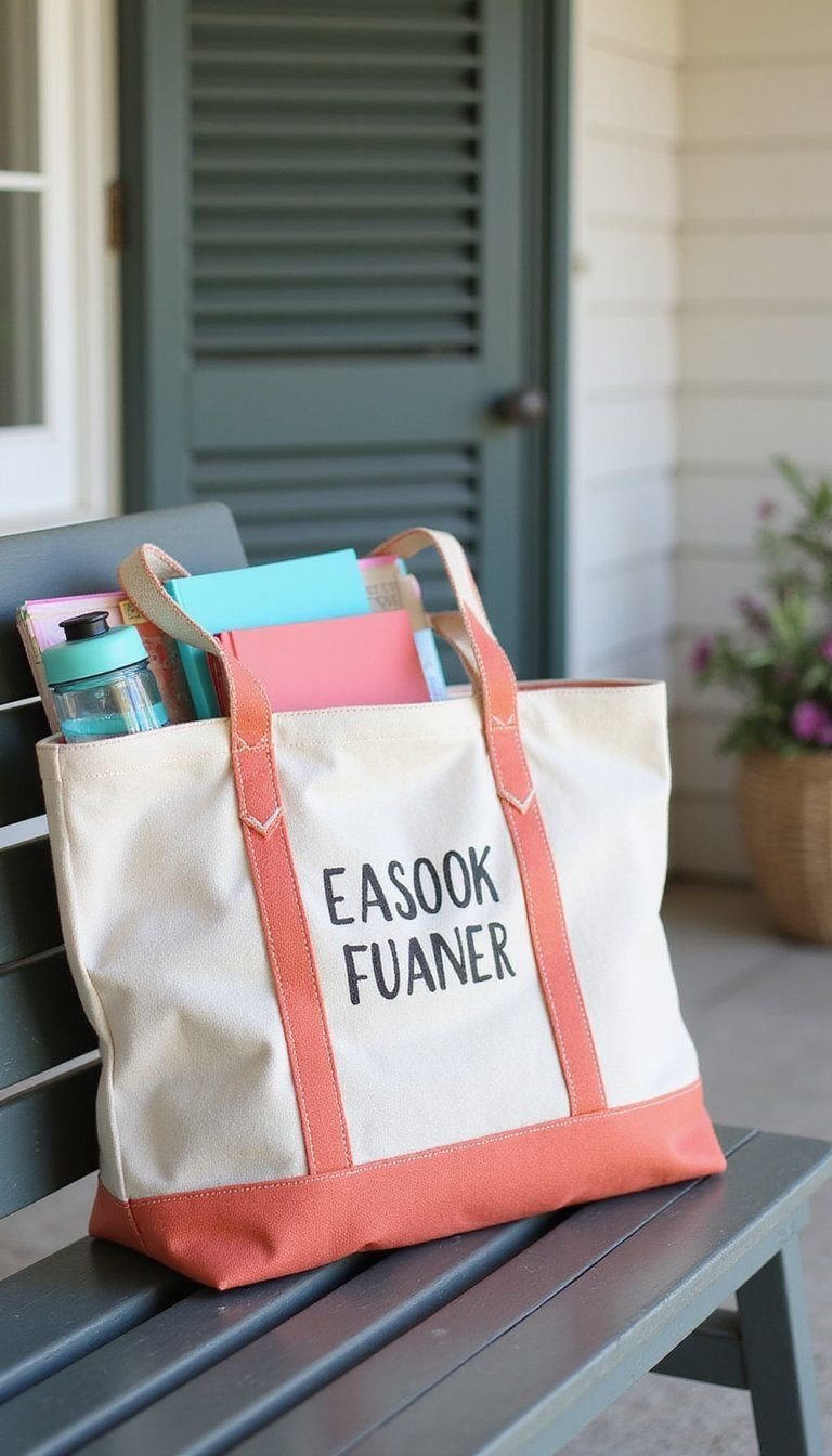 Personalized Teacher Tote Bag With First Day Essentials