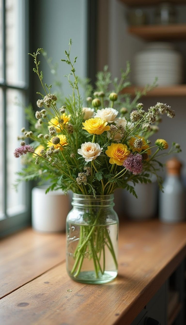 No-Waste Market Bouquet With Foraged Foliage