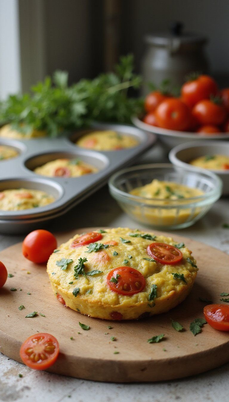 Herbed Frittata Muffins With Cherry Tomatoes