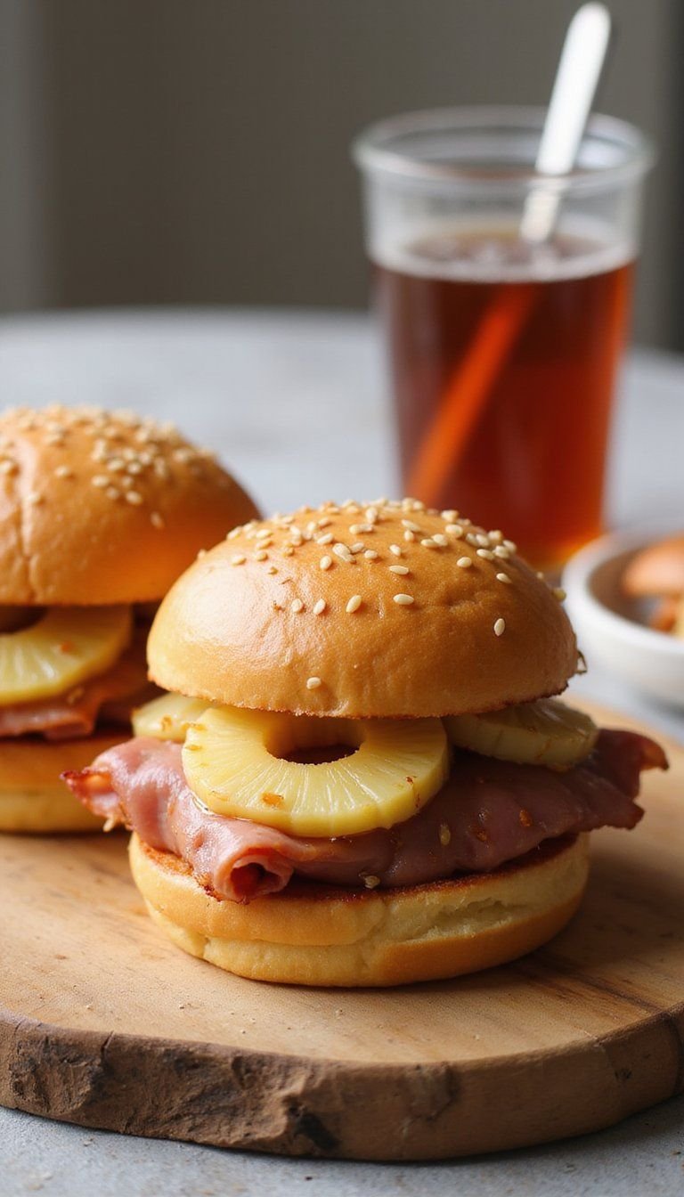 Honey Glazed Ham And Pineapple Sliders