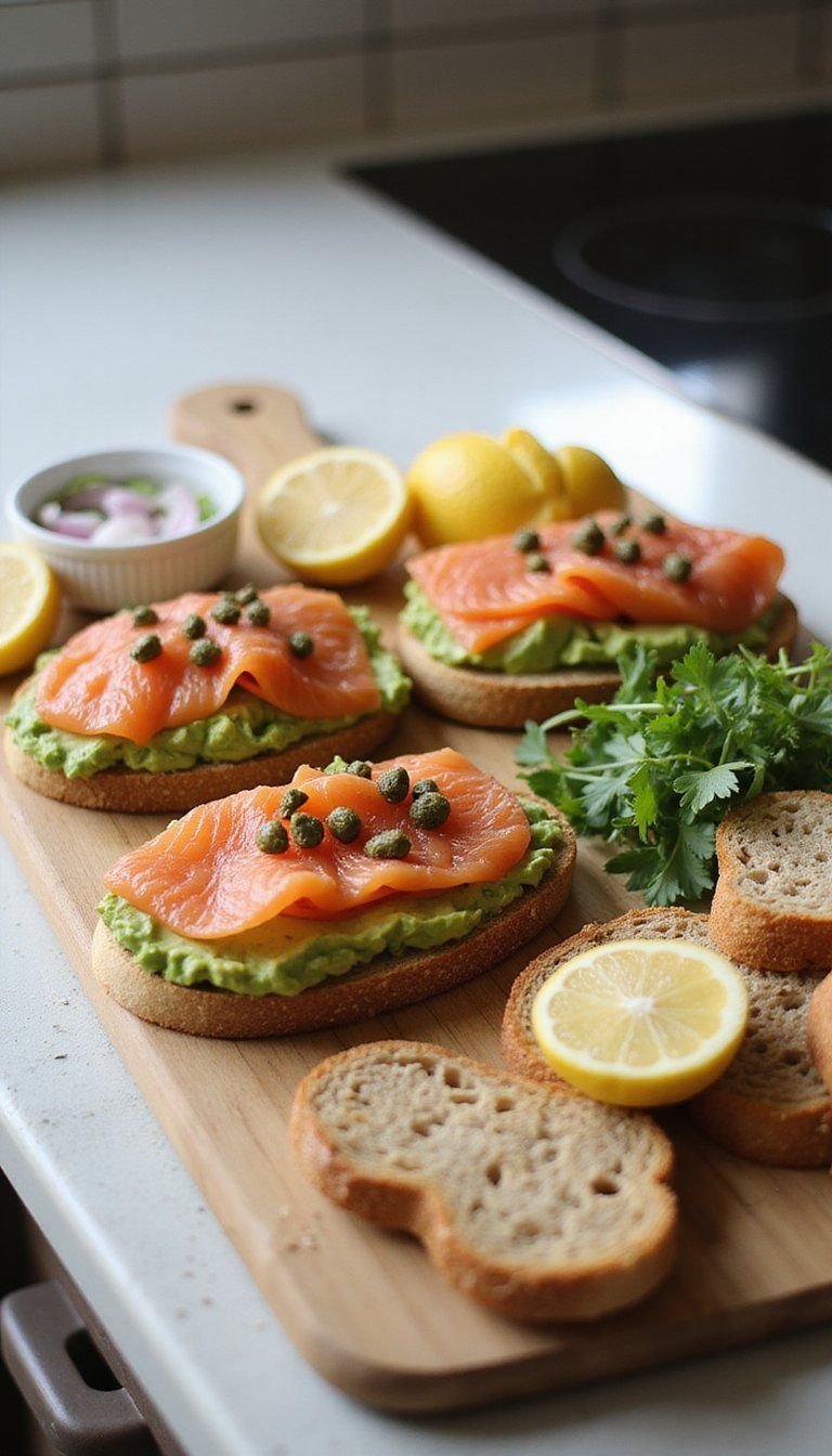 Smoked Salmon Avocado Toast Board Spread