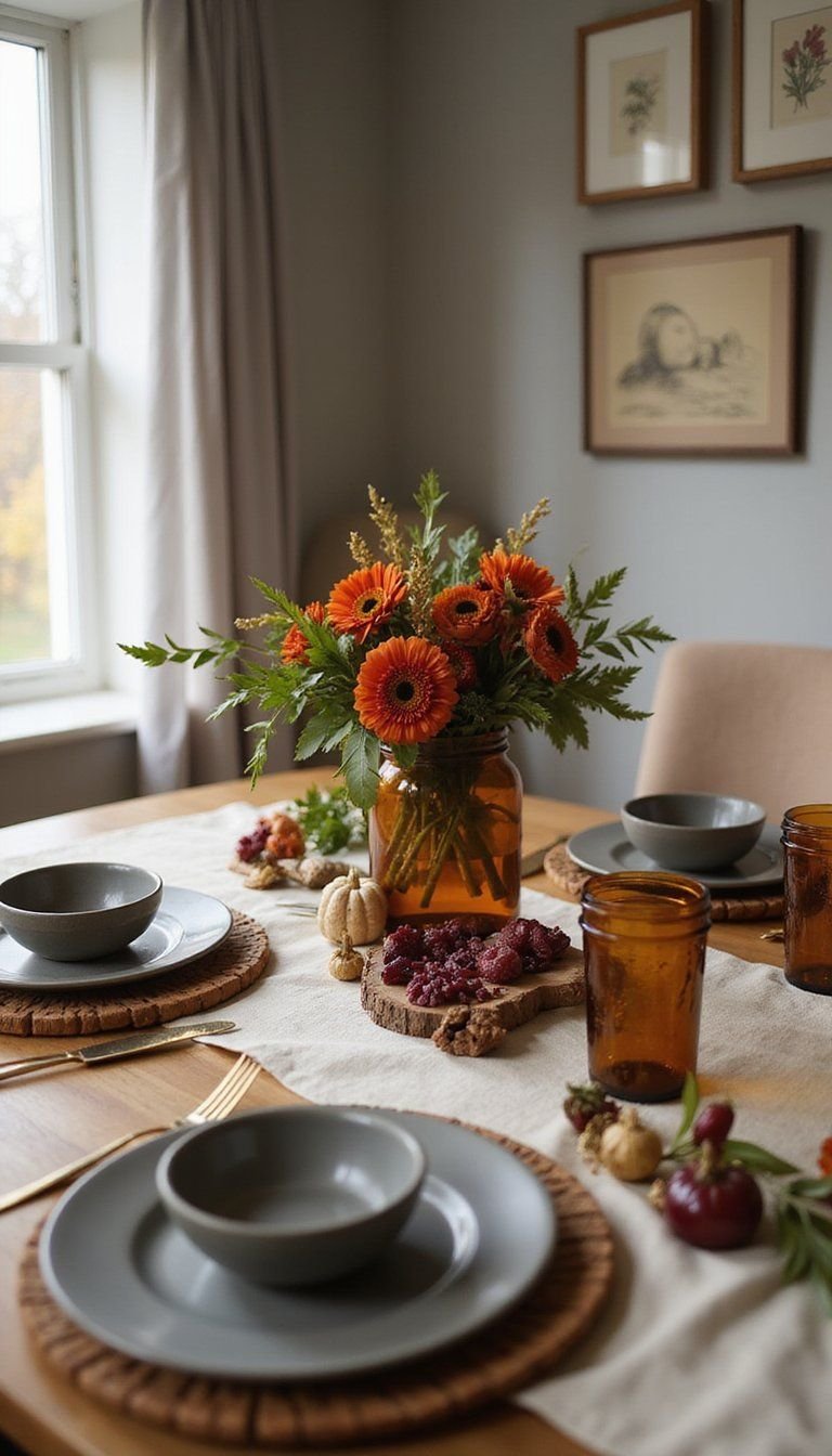 Cozy Rustic Friendsgiving Table Setting Ideas