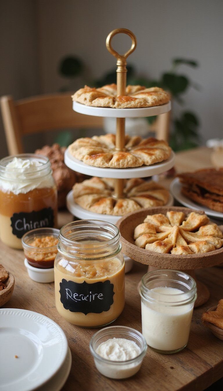 Dessert Bar With Mini Pies And Toppings Station
