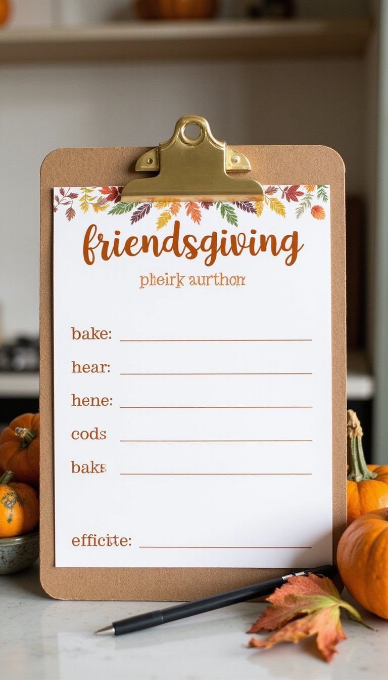 Easy Potluck Signup And Menu Planning Printable