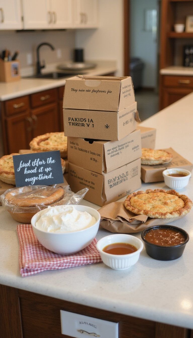Leftover Pie Bar With To-Go Boxes And Toppings
