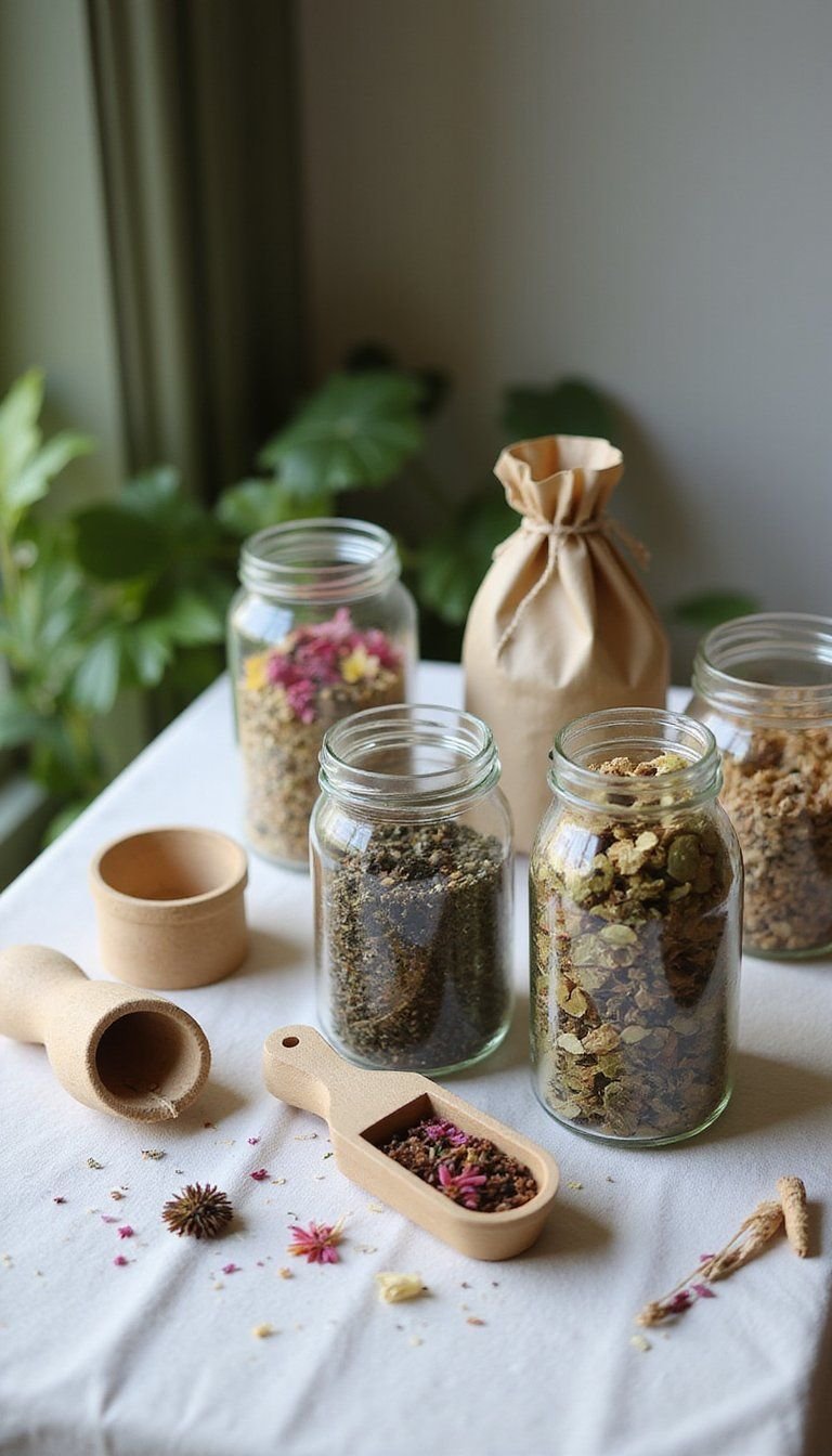 DIY Tea Blending Station With Edible Accents