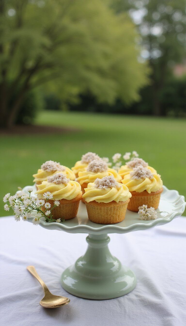 Mini Lemon Elderflower Cakelets With Frosting Swirls