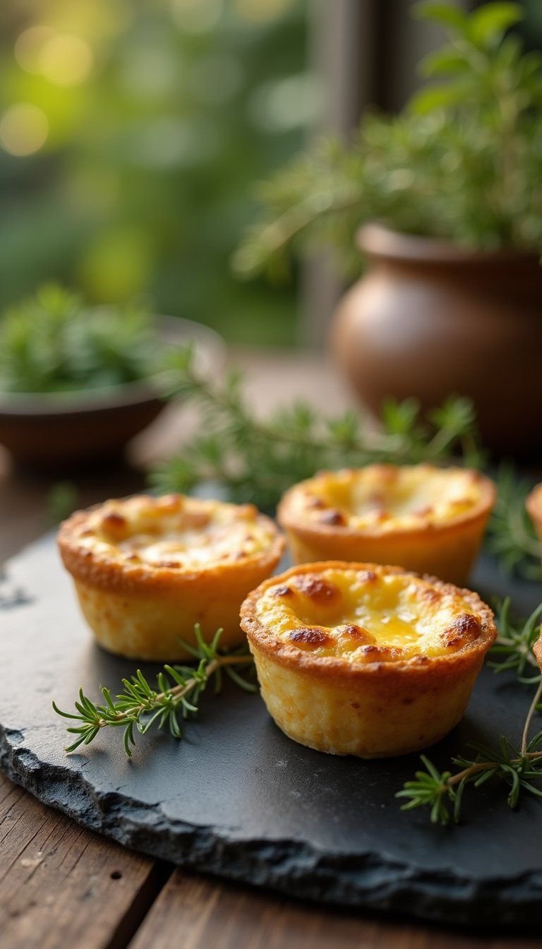 Mini Quiche Lorraine Bites Served Warm On Tray