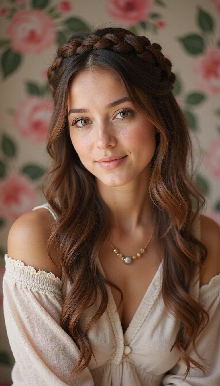 Braided Crown Into Gibson Tuck Updo