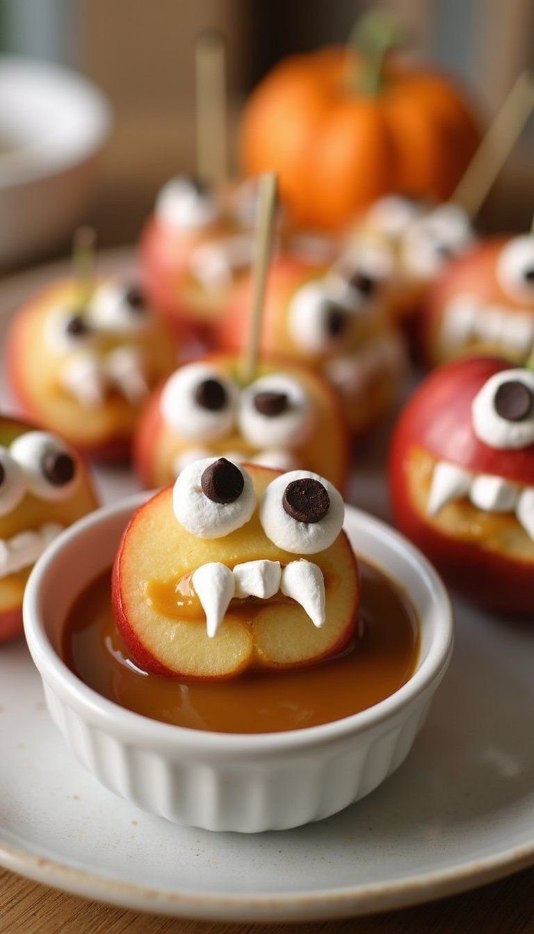 Apple Monster Bites With Caramel Dip