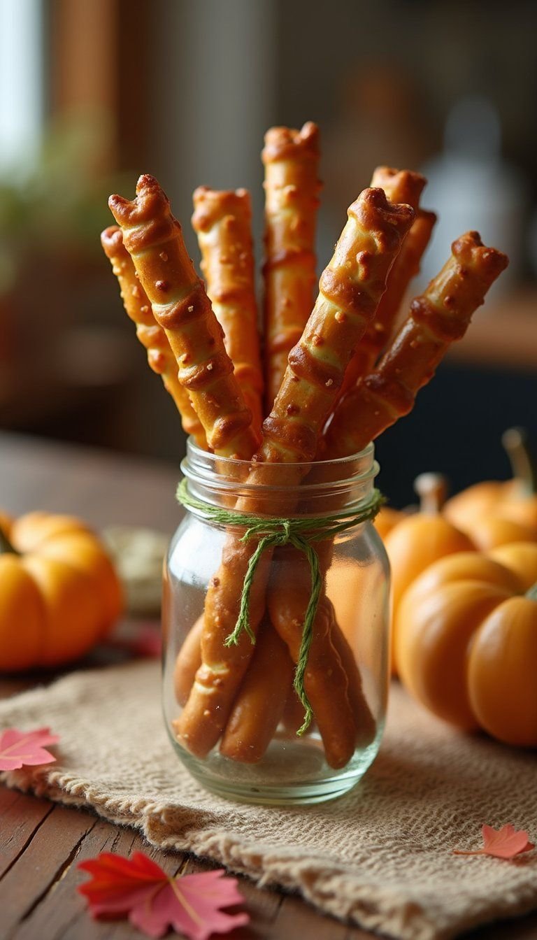 Broomstick Pretzel Rods With String Cheese