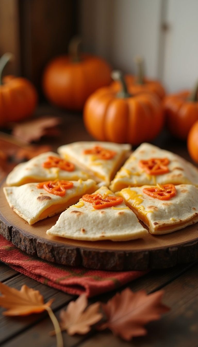 Jack O'Lantern Quesadilla Orange Faces Easy