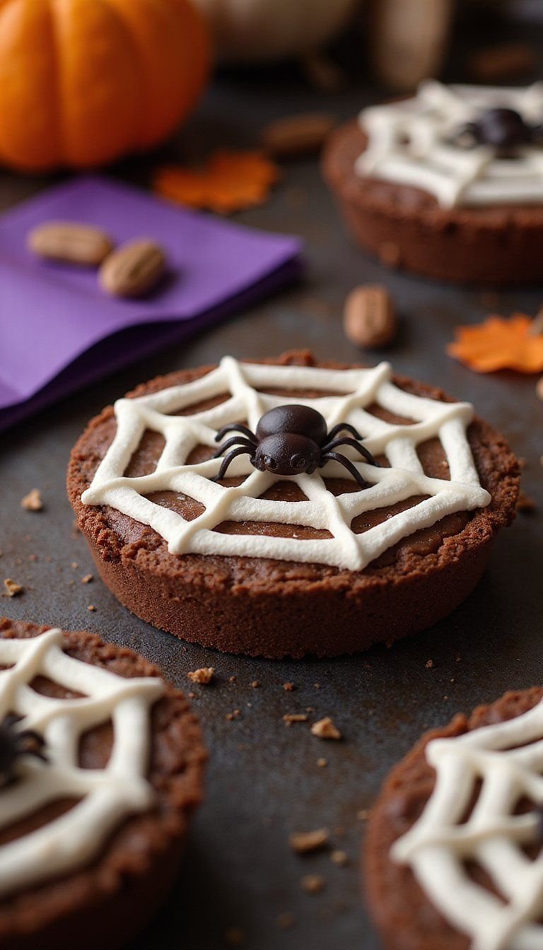 Spiderweb Mini Chocolate Pizza With Marshmallows