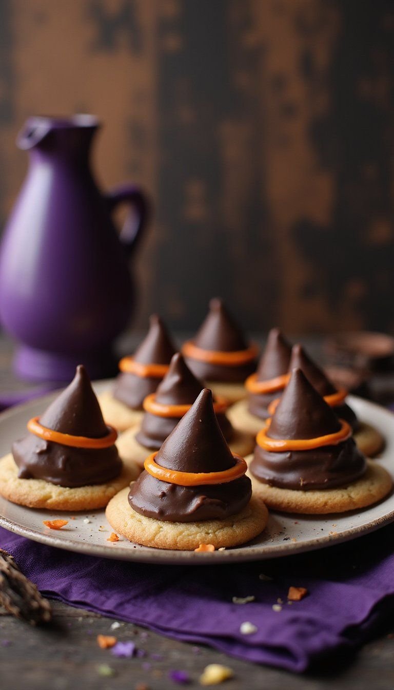 Witch Hat Mini Chocolate Cone Cookies