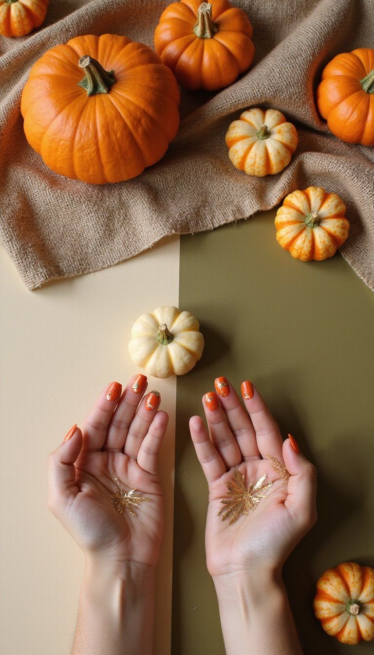 Classic Pumpkin Patch Accent Nails For Fall Parties
