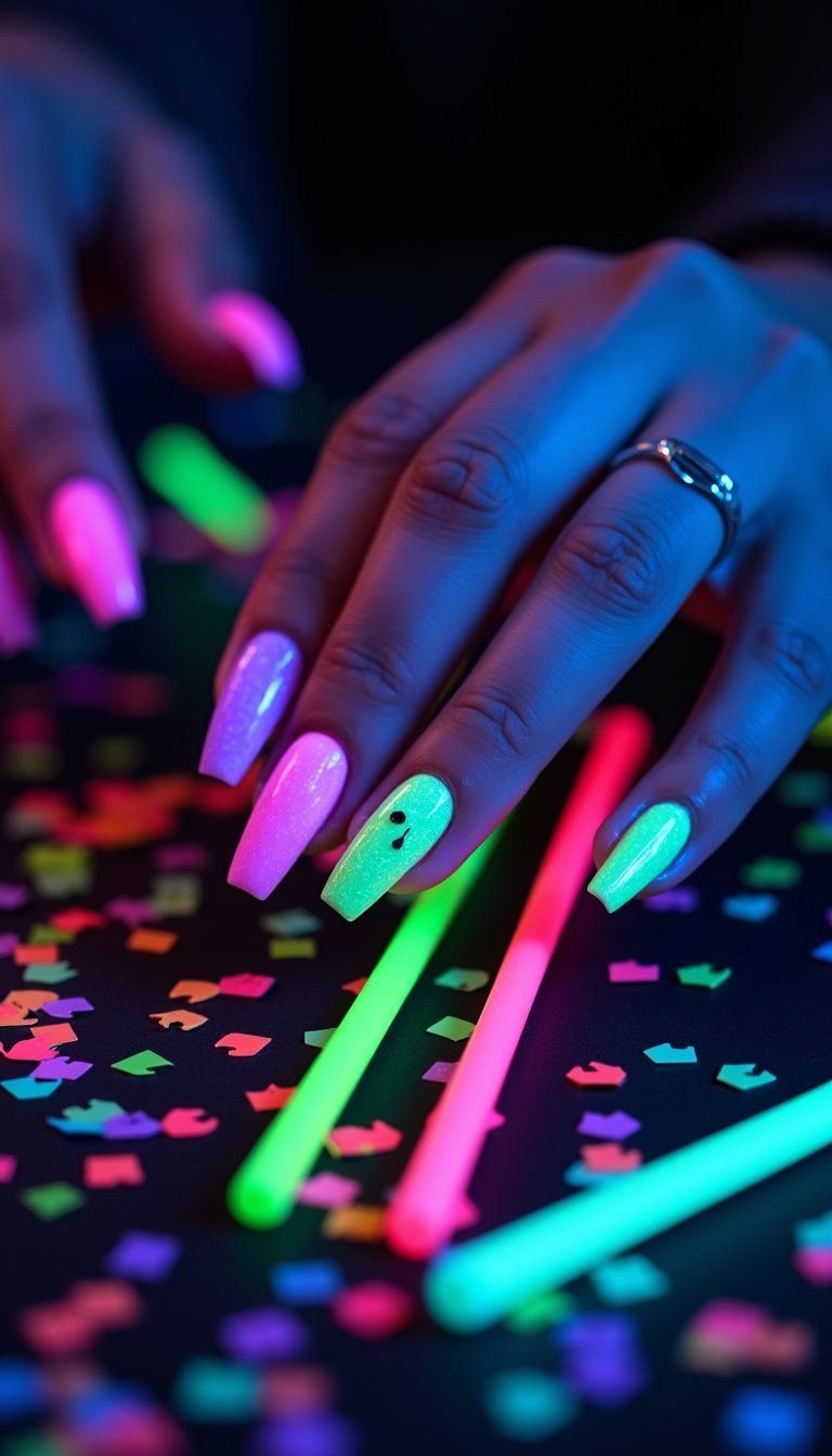 Glow-In-The-Dark Monster Nails For Night Trickery