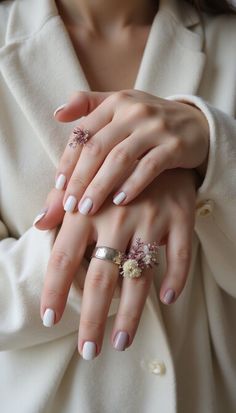 Mummy Wrap Minimalist Nails With Bandage Texture