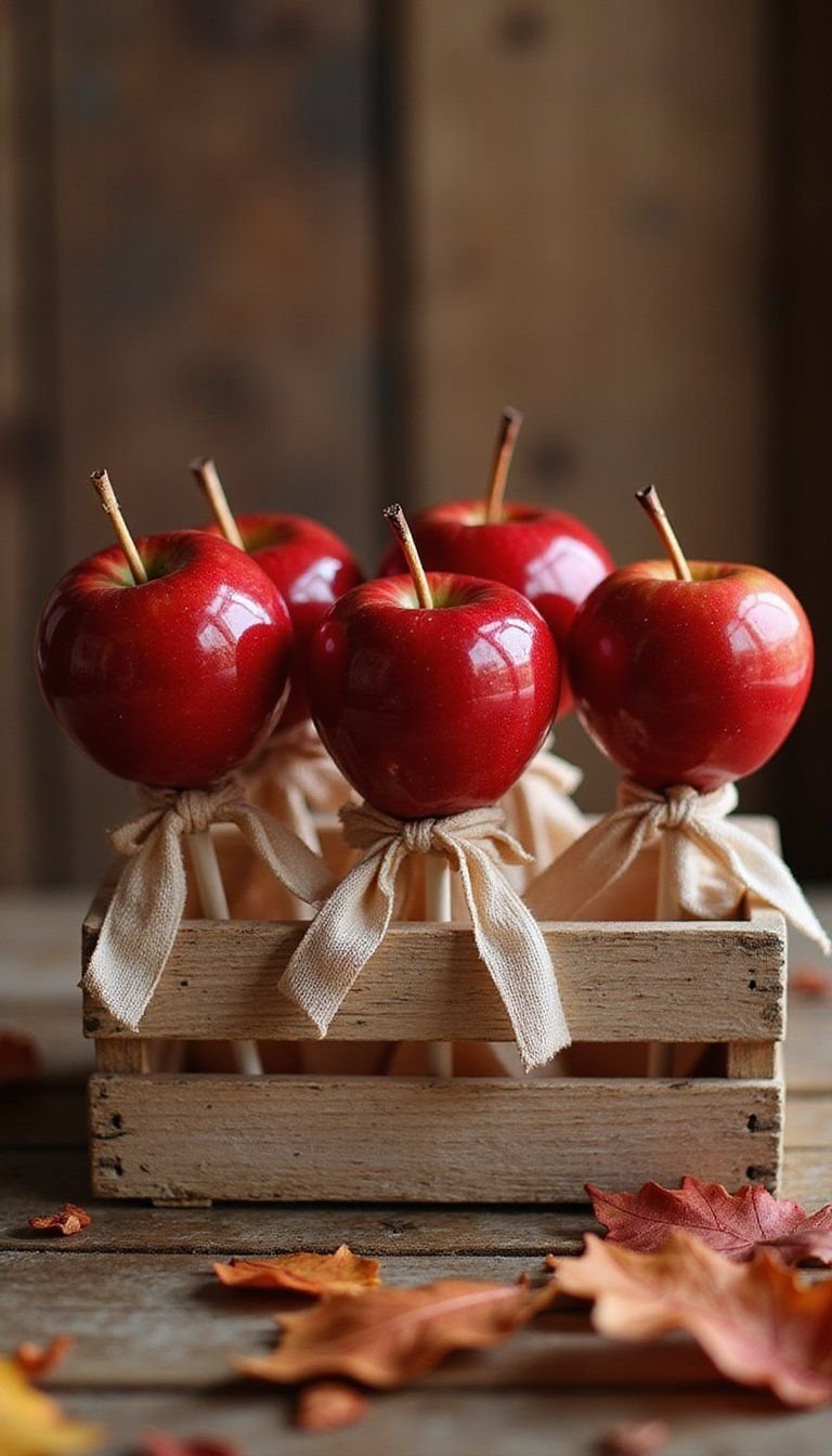 Bloody Red Candy Apple Pops With Drizzle