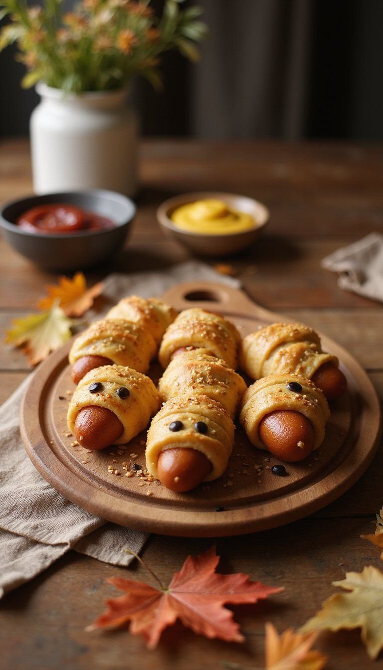 Easy Spooky Mummy Hot Dog Wraps For Kids