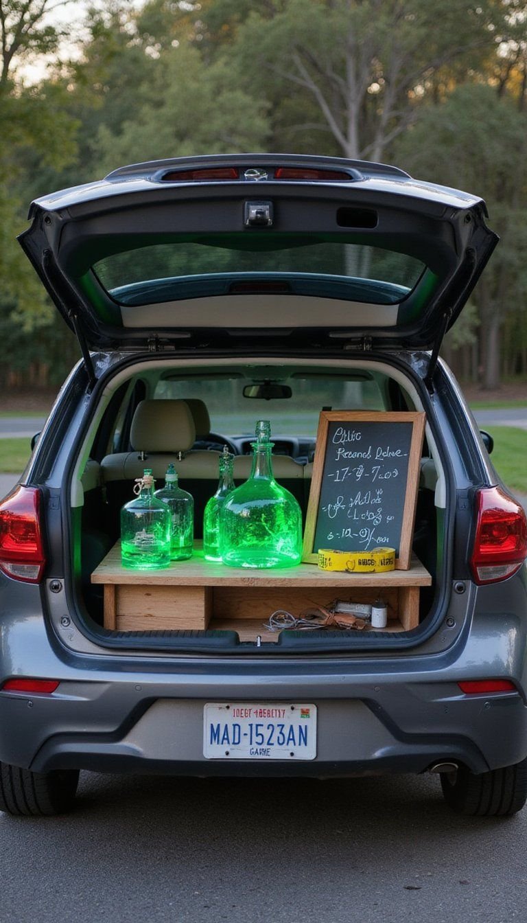 Mad Scientist Lab With Test Tubes And Sparks