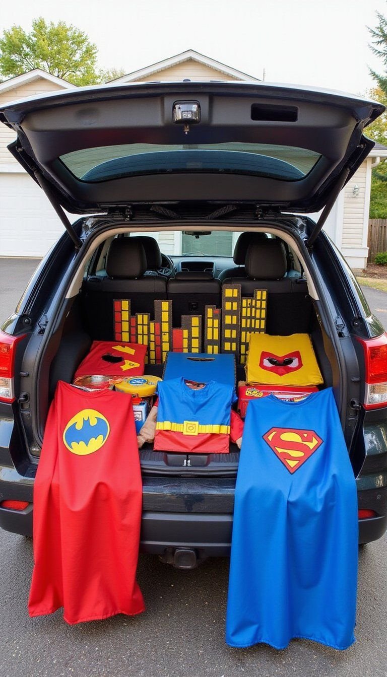 Superhero Trick-Or-Treat Headquarters With Capes