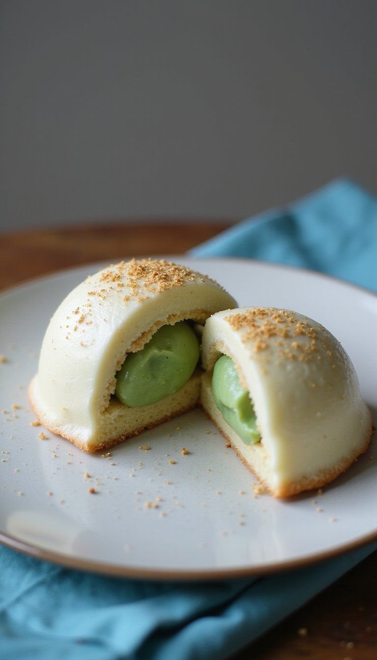 Matcha White Chocolate Sufganiyot with Gold Dust