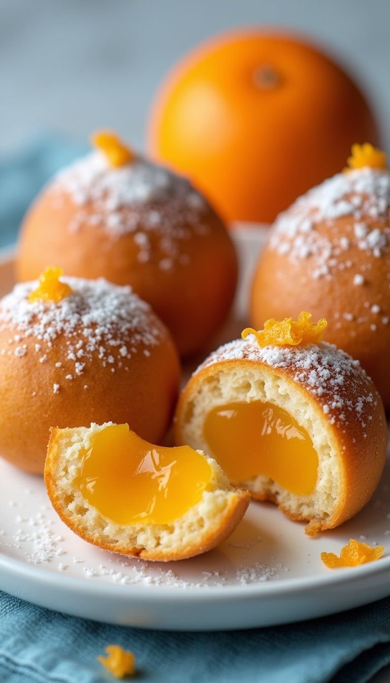 Orange Marmalade Sufganiyot with Candied Zest