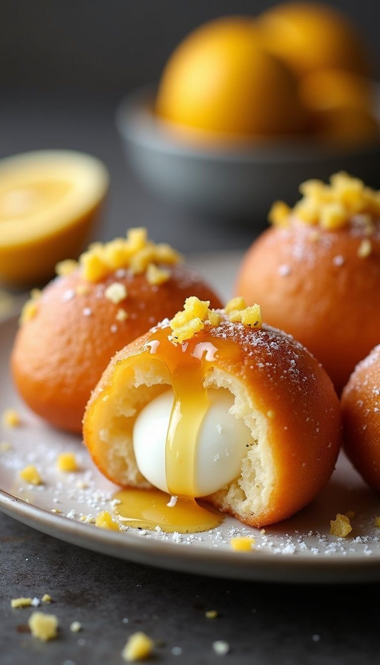 Ricotta Honey Filled Sufganiyot with Citrus Zest