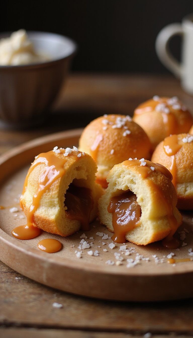 Salted Caramel Drizzle Sufganiyot for Cozy Evenings
