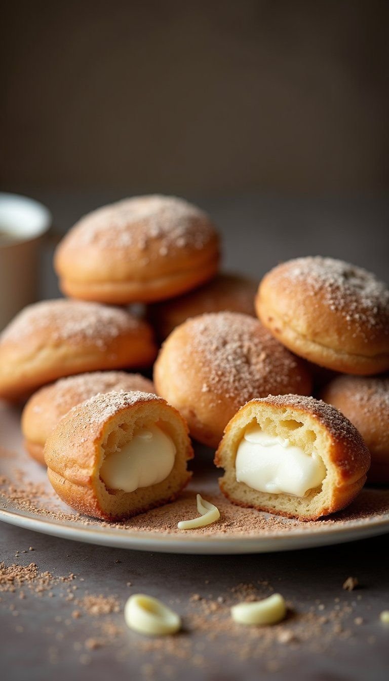 White Chocolate Chai Twist Filled Festive Sufganiyot