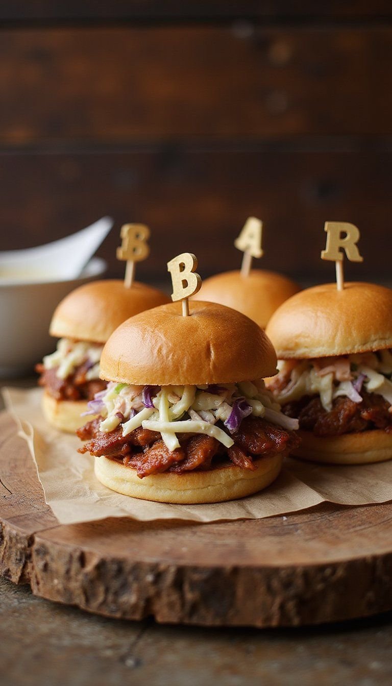 Bourbon-Barbecue Pulled Pork Sliders with Coleslaw