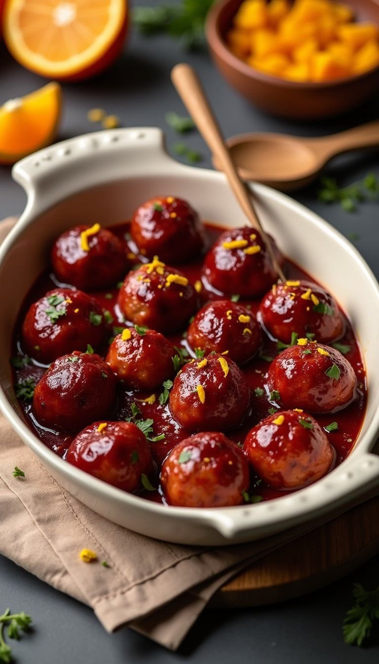 Cranberry-Orange Cocktail Meatballs in Sauce Easy Crowd-Pleasing